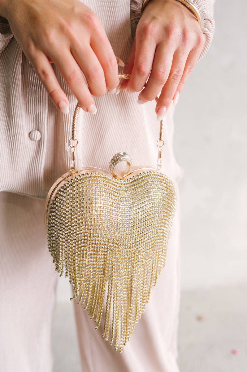 Gold Heart Purse BluePeppermint Boutique