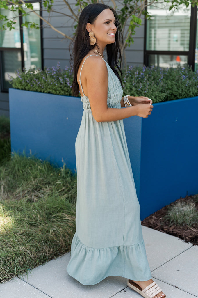 Gigi Woven Solid Maxi Dress - BluePeppermint Boutique