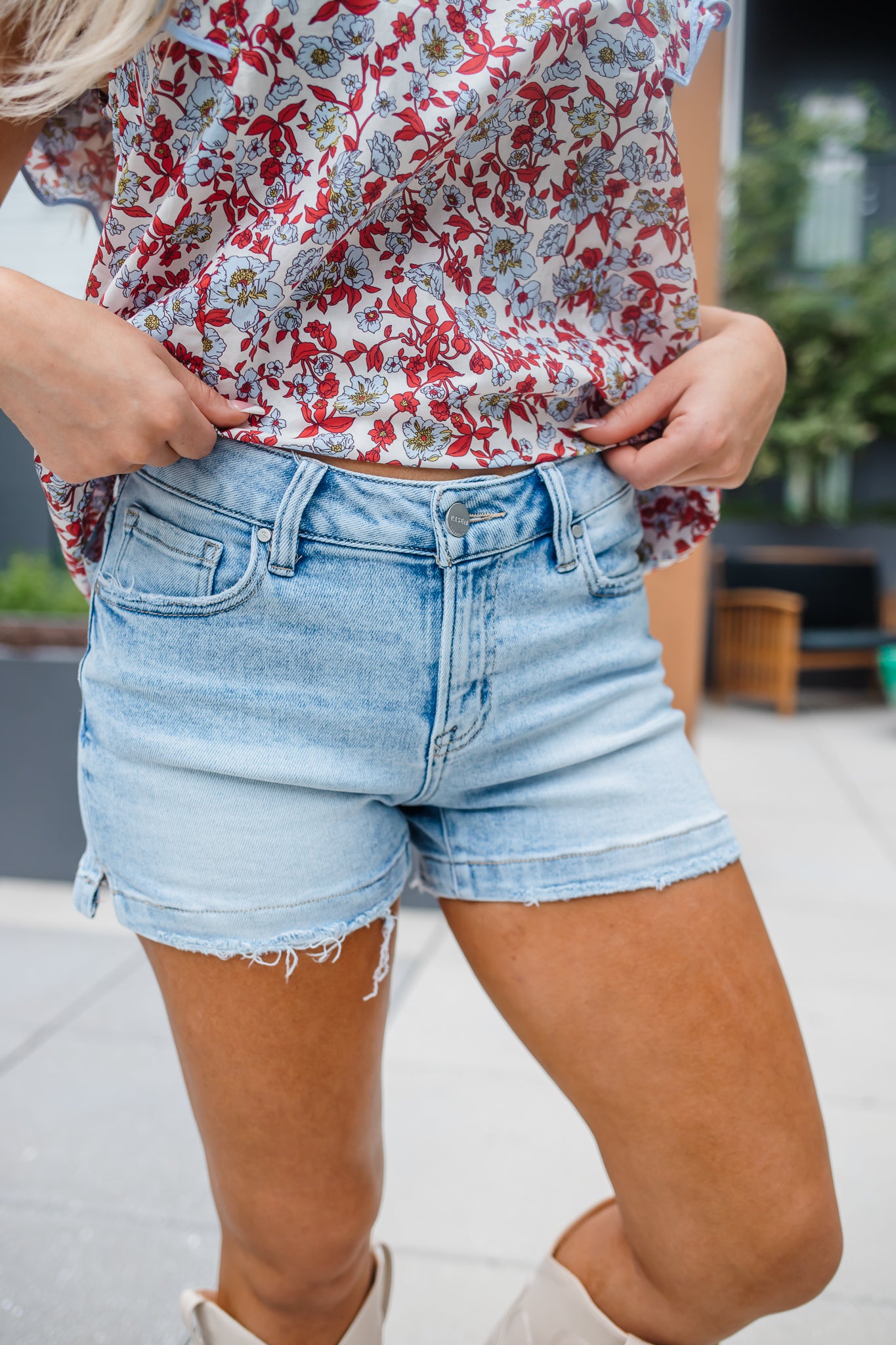 Leah Low Rise Denim Shorts