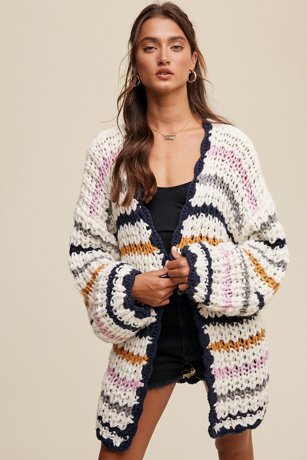 Heidi Striped Knit Cardigan