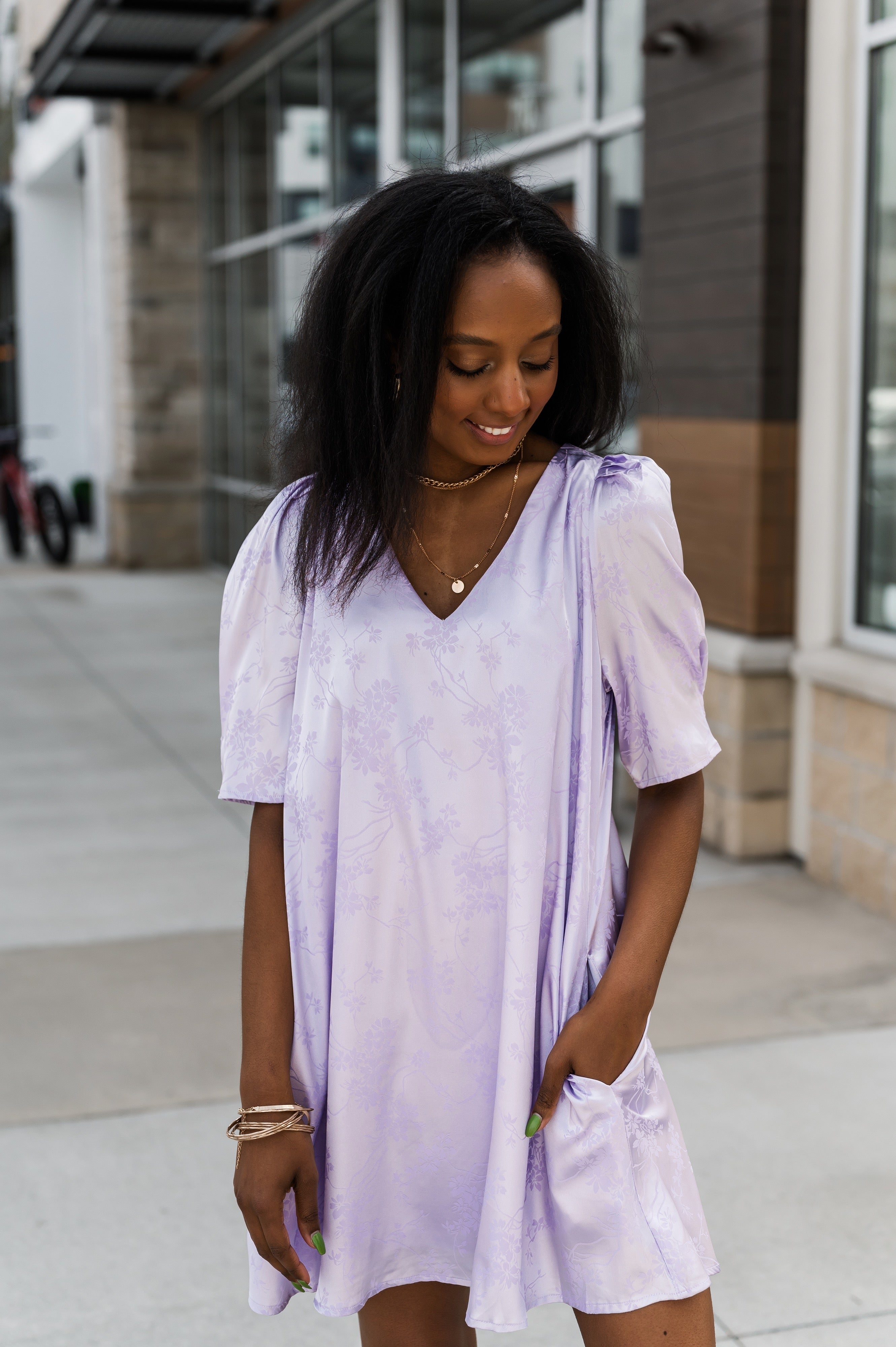 Silk Dress – Lavender Blue