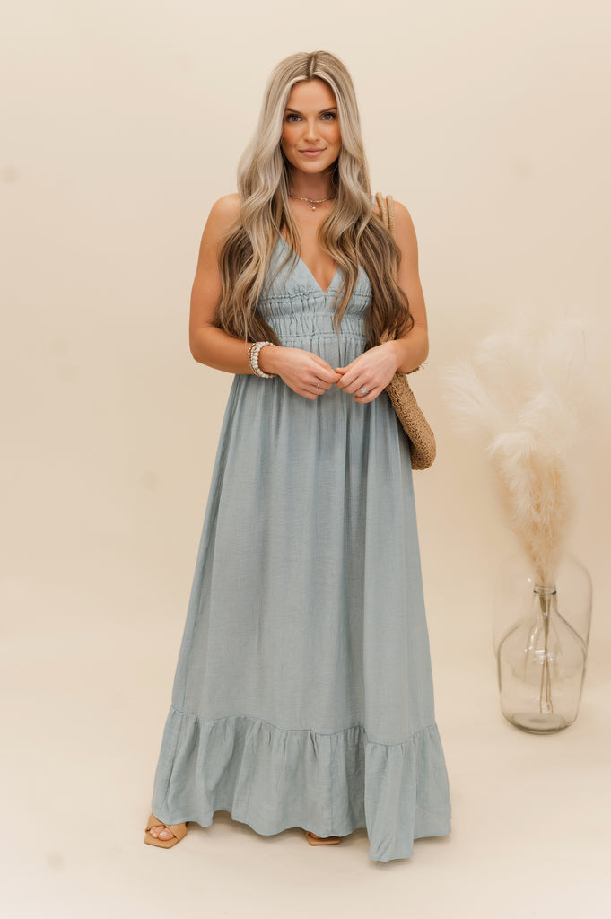 Gigi Woven Solid Maxi Dress - BluePeppermint Boutique