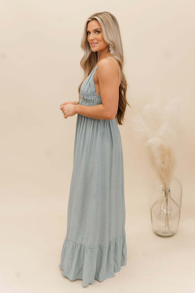 Gigi Woven Solid Maxi Dress - BluePeppermint Boutique