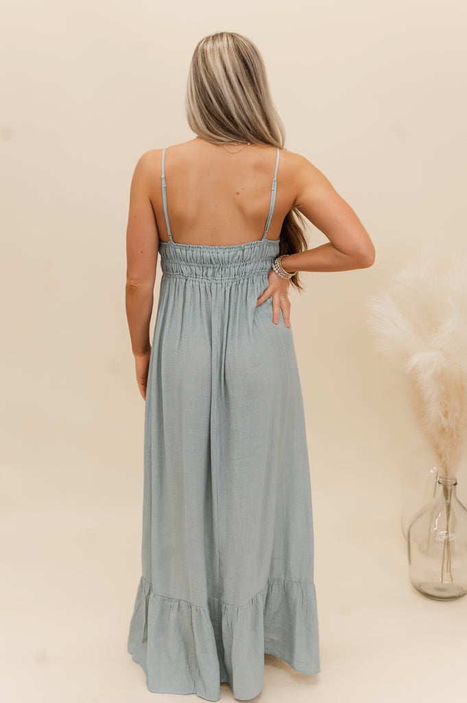 Gigi Woven Solid Maxi Dress - BluePeppermint Boutique