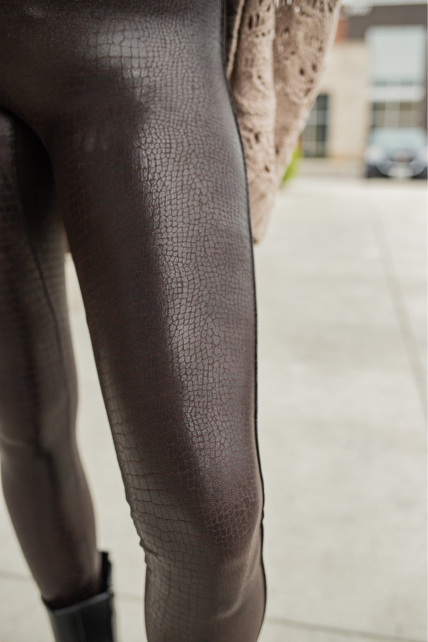 SPANX - @kristincpressley is proving that Limited Edition Faux Leather Croc  Shine Leggings are all they're “croc-ed” up to be!